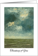 Thinking of You Religious Storm Clouds and Turbulent Seas Painting card