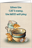 Bon Voyage To Boss from Employees with Naughty Mice Playing card