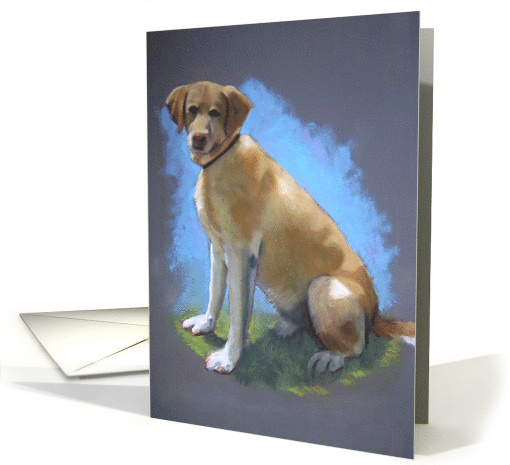 All Occasion Blank Inside Yellow Lab Dog Painting Pastel... (730007)