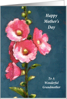 Happy Mother’s Day Grandmother from Granddaughter Pink Hollyhocks card