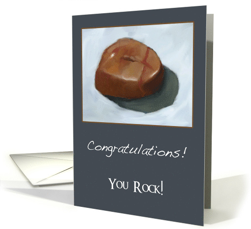 Congratulations! You Rock! Great Job With Painting of Rock card