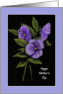 Purple Pansies in Color Pencil: Happy Mother’s Day Mom card