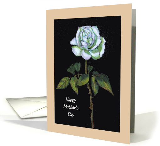 Happy Mother's Day For Mom, White Rose, From Son or Daughter card