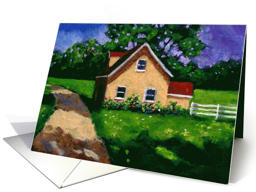 Any Occasion, Country Cottage: Blank Inside Rustic Scene Painting card