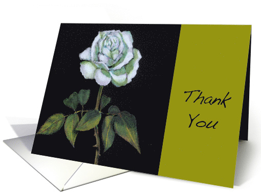 Thank You, White Rose, General Thanks, Floral Art, Simple... (839855)