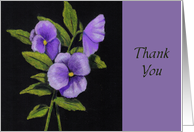 Thank You, General, Purple Pansies, Floral Art, Simple and Elegant card