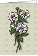 Any Occasion, Blank Inside Daisies and Ladybugs with Tiny Dots card