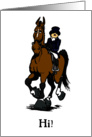 bay cartoon dressage horse card