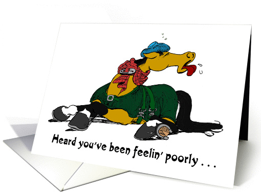 sick cartoon horse card (202800)