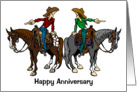 cartoon of two horseback riders card