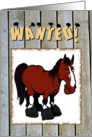 wanted poster horse invitation card