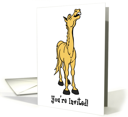 cartoon horse party invitation card (208740)