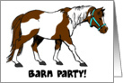 cartoon horse barn party invitation card