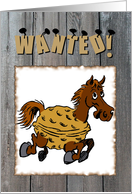 cartoon horse party invitation card