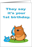 Happy 1st birthday Cat card