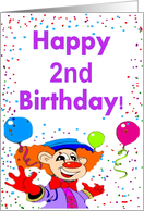 Happy 2nd birthday Clown card