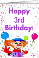 Happy 3rd birthday Clown card