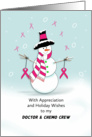 For Doctor-Chemo Nurses-Christmas Greeting Card-Snowman-Breast Cancer card