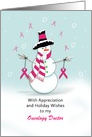 For Doctor/Oncologist-Christmas Greeting Card-Snowman-Cancer-Custom card