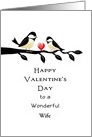For Wife Valentine’s Day Greeting Card-Chickadees-Customizable Text card