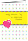 For Daughter Happy Valentine’s Day Greeting Card Pink Heart Custom card