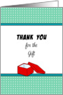 Thank You For the Gift Greeting Card-Unwrapped Red Box Open Present card