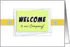 Business Welcome to our Company-Green Frame, Buttons, Orange Banner card