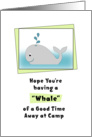 Thinking of You Away at Camp Greeting Card-Whale and Water Droplets card