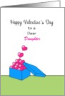 For Daughter Valentine’s Day Greeting Card-Pink Hearts in Box card