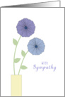 Sympathy / Condolence Card-Blue Flowers in Tan Vase card