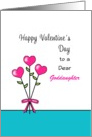 For Goddaughter Valentine’s Day Greeting Card-Heart Flowers-Custom card