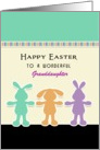 For Granddaughter Easter Greeting Card-Three Bunny Rabbits-Custom Text card