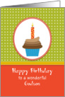 For Godson Birthday Greeting Card-Chocolate Cupcake-Candle card