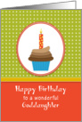 For Goddaughter Birthday Greeting Card-Chocolate Cupcake-Candle card
