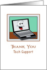 For Tech Support / IT Thank You Appreciation Greeting Card-Laptop card