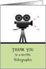 For Videographer Thank You Greeting Card-Wedding-Vintage Camera card