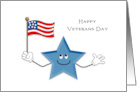 Veterans Day Greeting Card Smiling Blue Star American USA Flag card