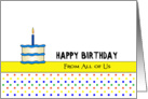 From All of Us Birthday Greeting Card-Birthday Cake, Candle & Dots card