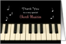 For Church Musician Thank You Greeting Card-Pianist-Organist-Keyboard card