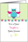 For Daughter Baby Shower Greeting Card-Pink Blue Owl card