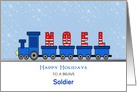 For Soldier Christmas Train Greeting Card-Noel-Happy Holidays-Custom card