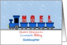 For Military Goddaughter Christmas Greeting Card-Train-Noel-Custom card