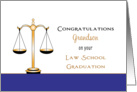 For Grandson Law School Graduation Greeting Card-Scale of Justice card