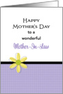 For Mother-In-Law Mother’s Day Greeting Card-Yellow Flower card