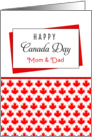 For Mom and Dad Canada Day Greeting Card - Maple Leaf Background card