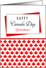 For Grandson Canada Day Greeting Card - Maple Leaf Background card