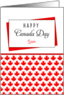 For Son Canada Day Greeting Card - Maple Leaf Background card