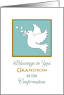 For Grandson Confirmation Greeting Card with White Dove and Twig card