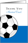 For Assistant Soccer Coach-Futbol Thank You Greeting Card-Soccer Ball card