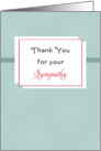 Thank You for Your Sympathy Greeting Card-Condolences-Bereavement card